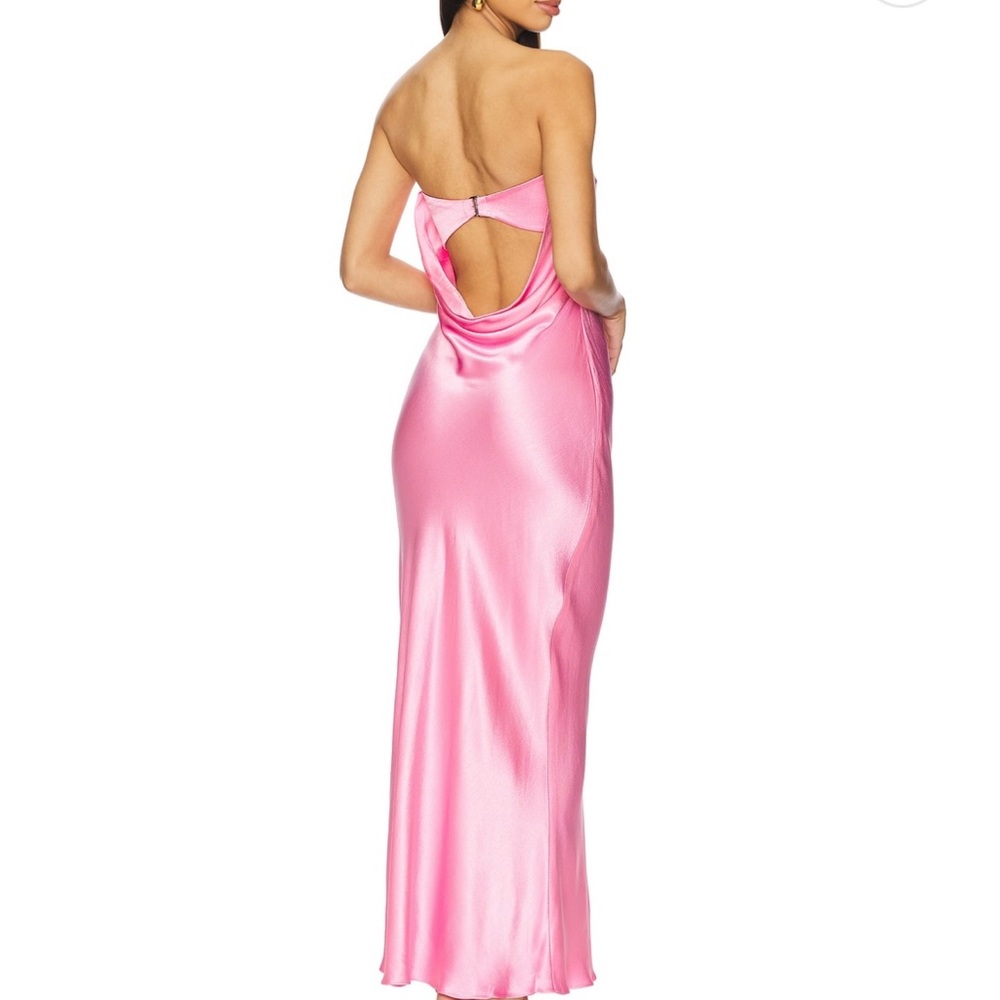 Bec & Bridge Pink Backless Satin Dress